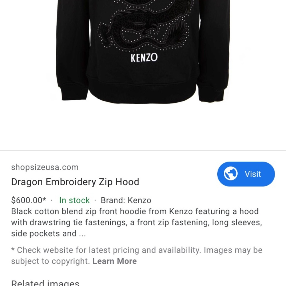 Kenzo zip up hoodie